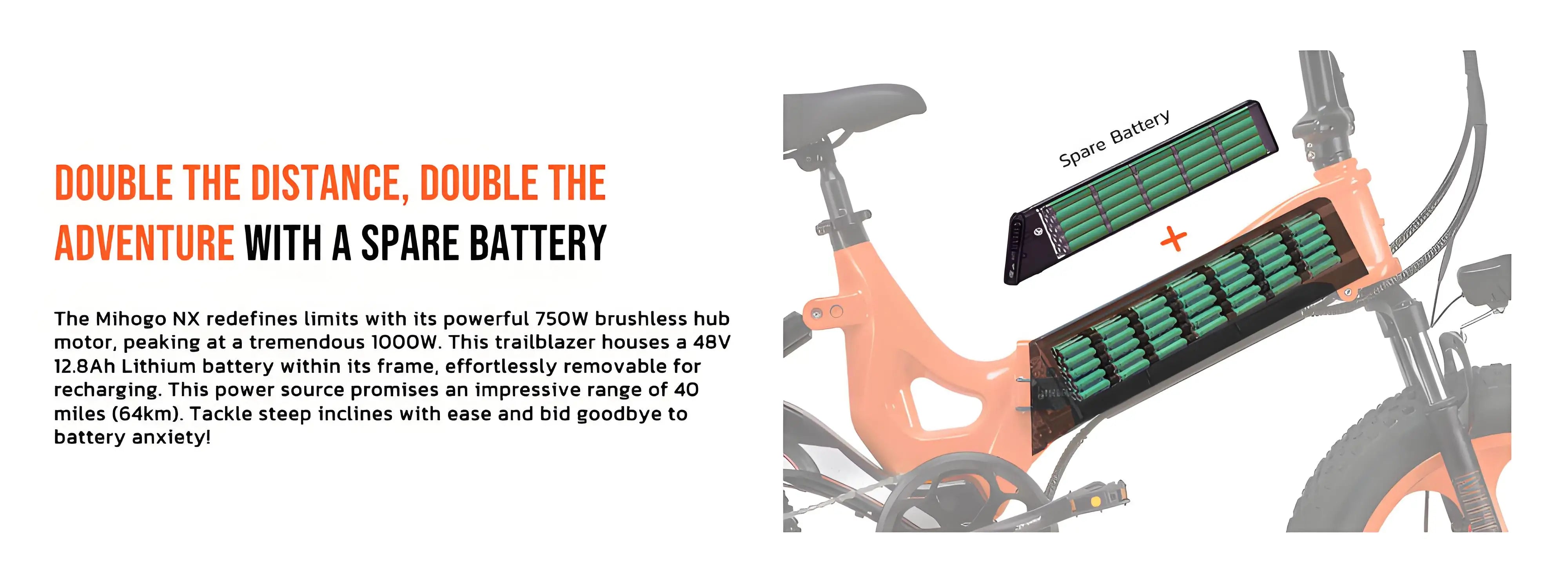 MIHOGO NX max Adult Electric Bicycle, 750W city ebike, 48V 12.8AH E-bike, 20-Fat Tire Foldable Electric Bike