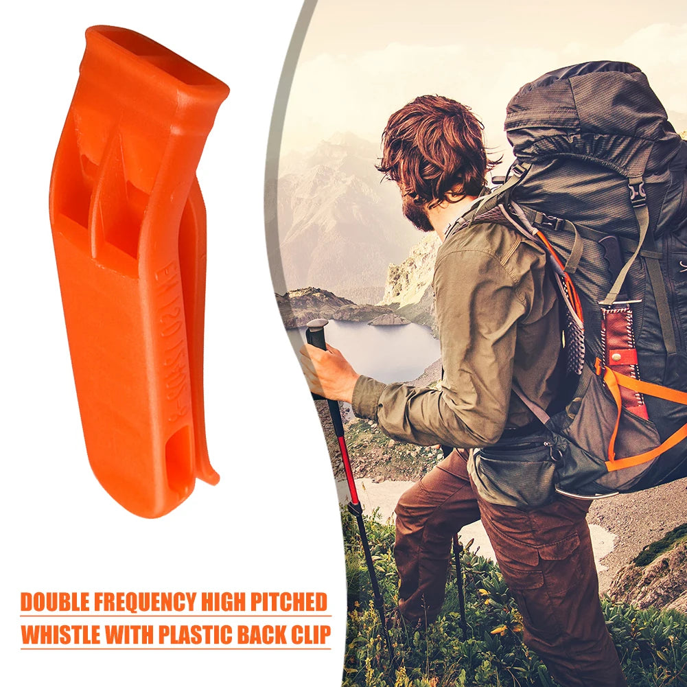 Plastic Outdoor Camp Hiking Survival Loud Whistle Sports Match Dual Band Whistle Emergency Multifunction Equipment kit
