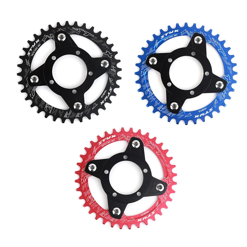E-bike Chain Wheel 32T 34T 36T 38T Red Blue Black For Bafang Mid Drive Motor Kits 8FUN Replacements Electric Bicycle Conversions