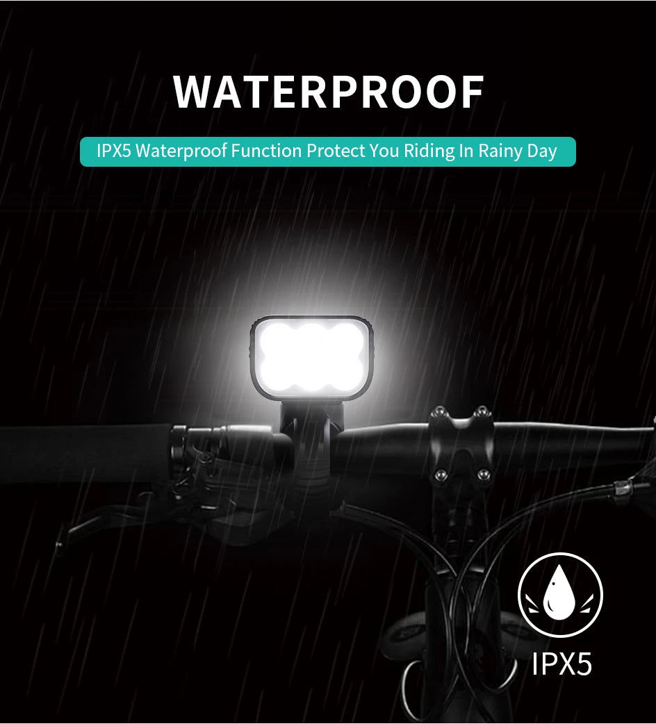 10000-1200mAh Bike Light USB Rechargeable Front Headlight 18650 Battery LED Flashlight for Bicycle Road MTB Lamps Bicycle Light