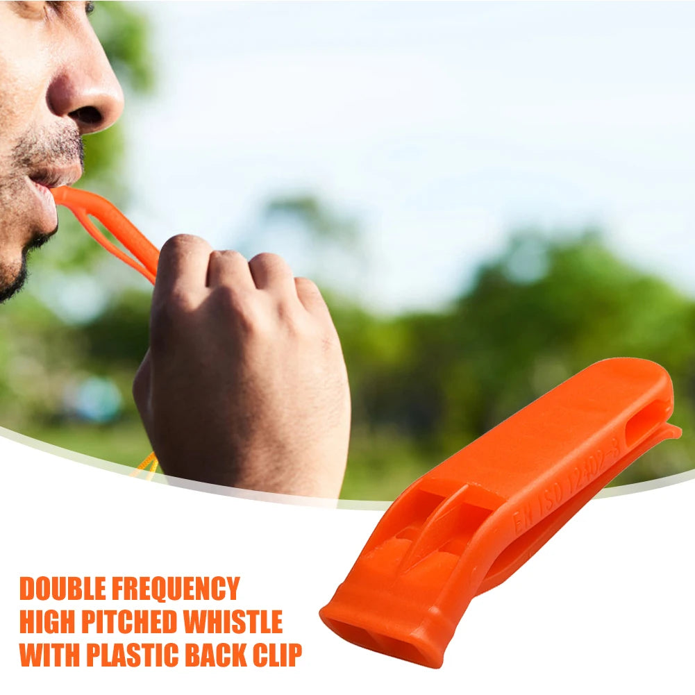 Plastic Outdoor Camp Hiking Survival Loud Whistle Sports Match Dual Band Whistle Emergency Multifunction Equipment kit