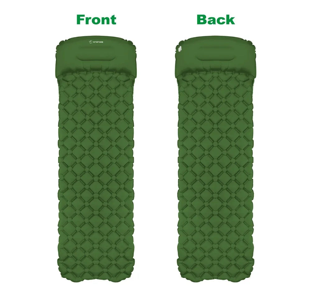 Hitorhike Inflatable mattress Cushion Sleeping Bag Mat Fast Filling Air Moistureproof Camping beach Mat With Pillow Sleeping Pad