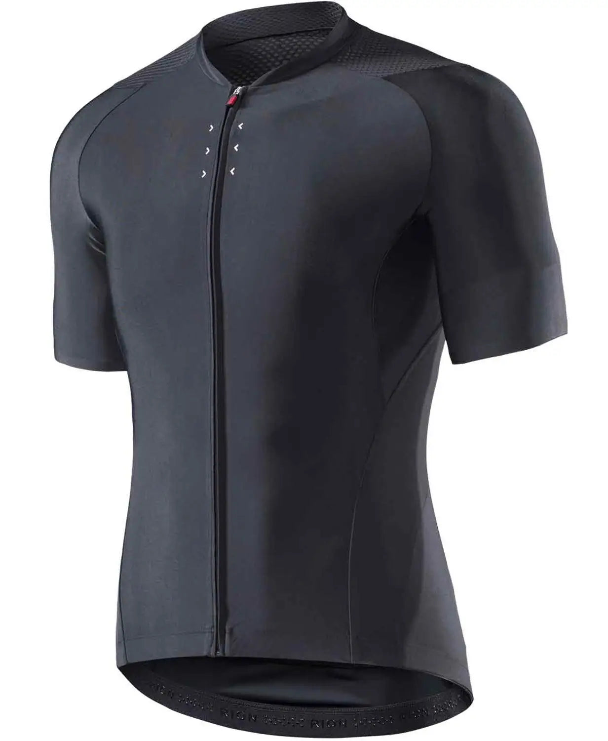 RION Cycling Men's Bike Black Reflective Jerseys Short Sleeves Summer Motocross Mountain Bike Downhill Racing Road Bicycle Tops