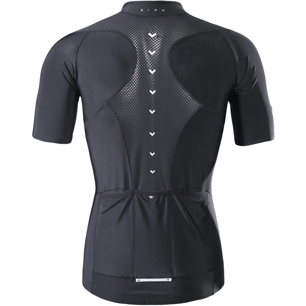 RION Cycling Men's Bike Black Reflective Jerseys Short Sleeves Summer Motocross Mountain Bike Downhill Racing Road Bicycle Tops