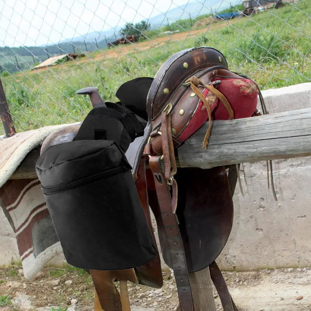Saddle Bags For Horses Durable Horn Saddle Bag Set Washable Saddle Pouch Practical Pommel Pocket For Long-Distance Riding Me