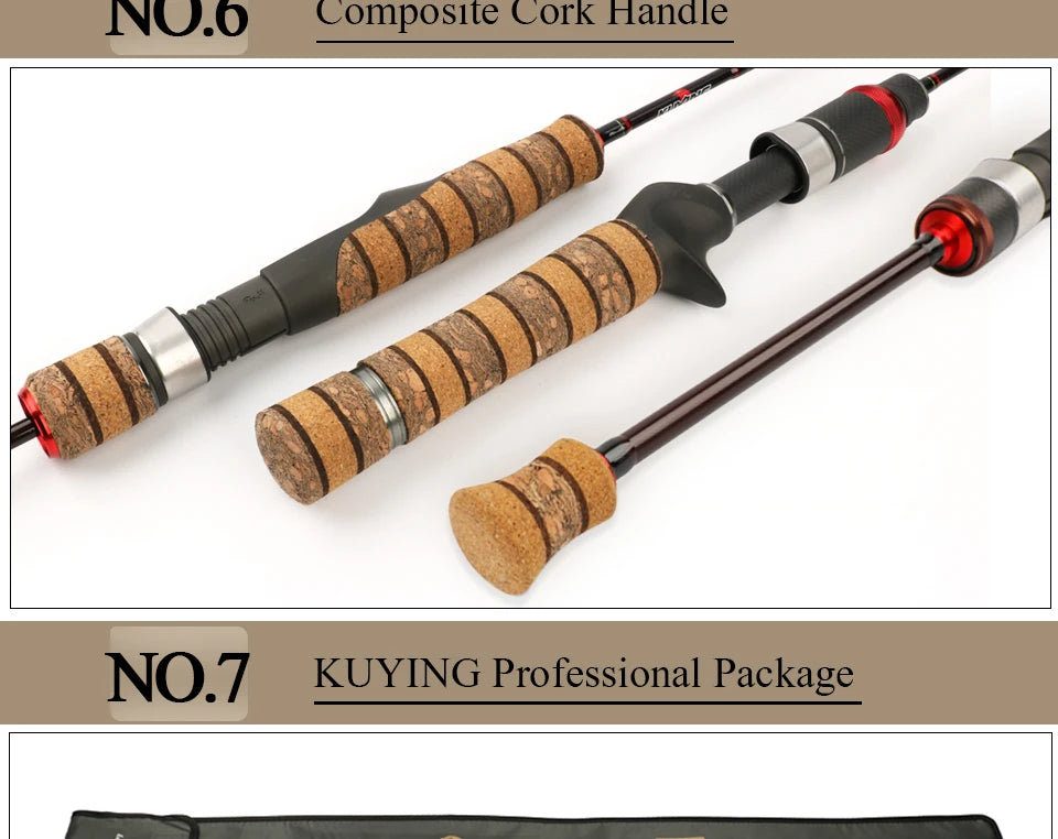 KUYING Teton UL Ultra-light Soft Fishing Rod 1.8m 1.9m 1.92m Lure Carbon Casting Spinning Cane Pole Medium Action FUJI Part