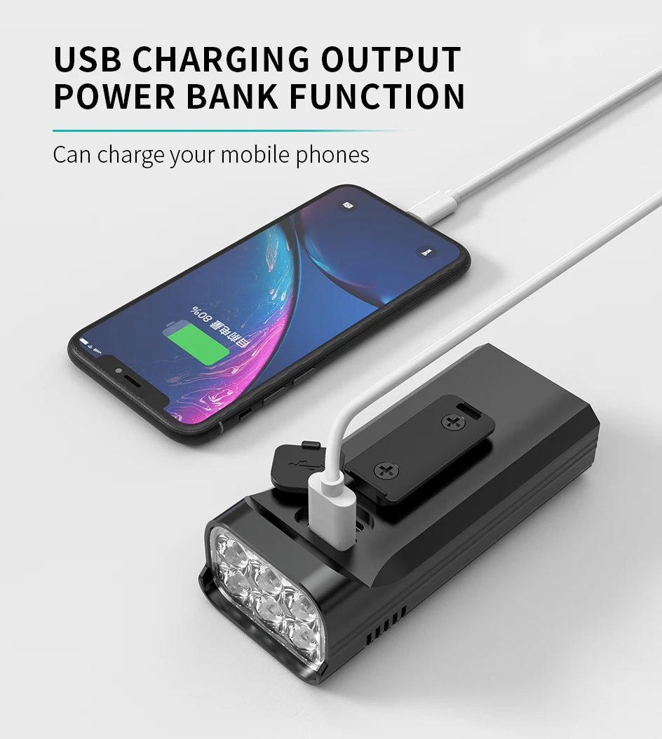 10000-1200mAh Bike Light USB Rechargeable Front Headlight 18650 Battery LED Flashlight for Bicycle Road MTB Lamps Bicycle Light