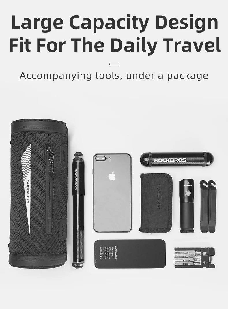 ROCKBROS Bike Front Bag Cycling Waterproof Large Capacity Handlebar Bag Portable MTB Road Bike Pannier Multi-purpose Leisure Bag