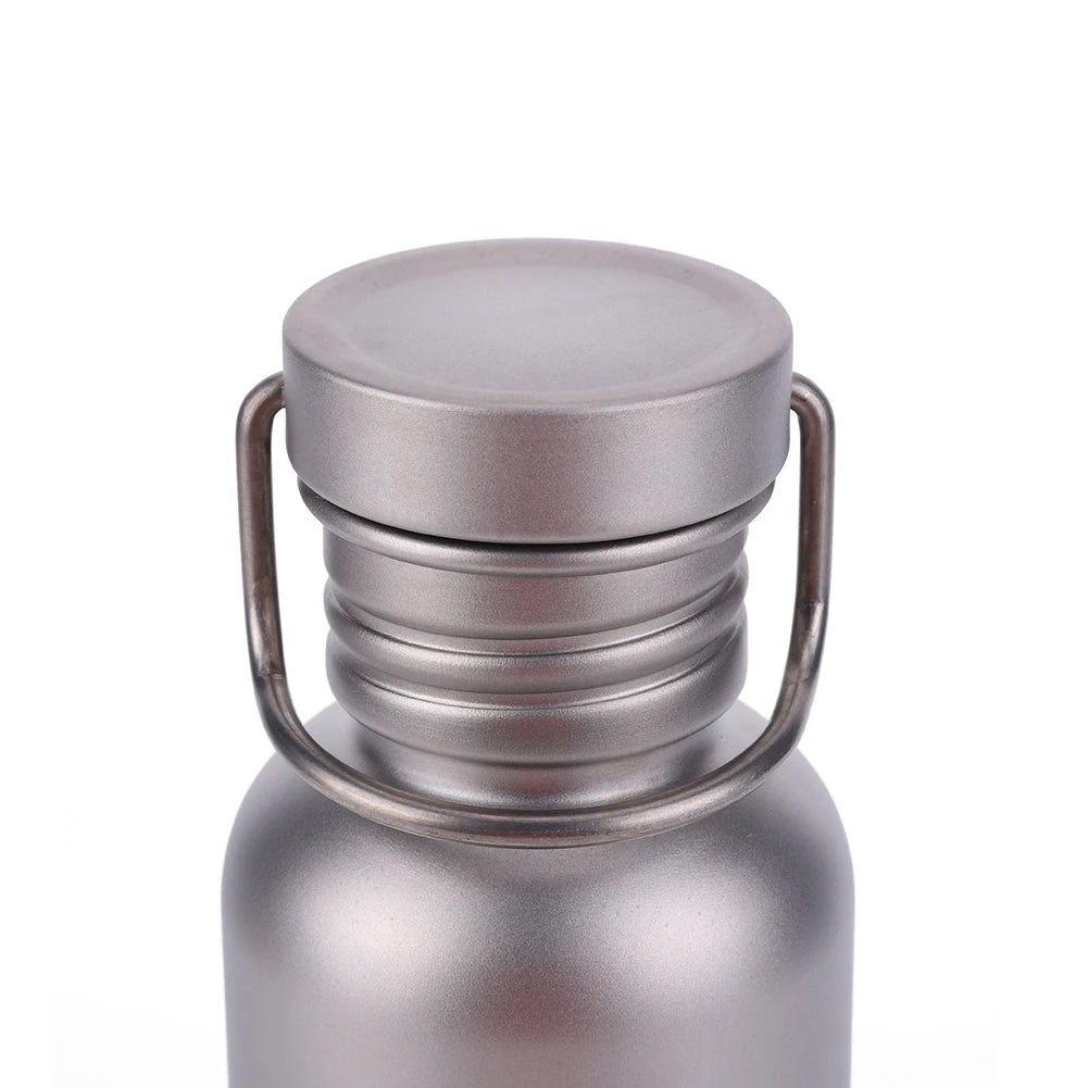 500/600/750ml Titanium Water Bottle with Lid Portable Sports Kettle Leak-Proof Lightweight Drinking Bottle for Outdoor Picnic
