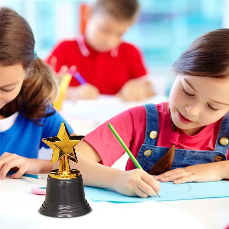Star Gold Award Trophies Recognition Award Golden Trophies Prize for Kids Party Favors Props Rewards Winning Prizes