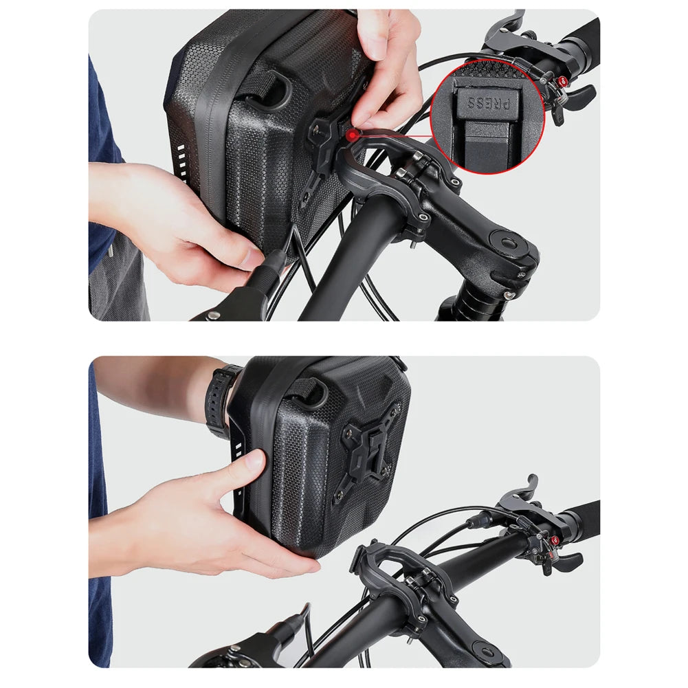 WILD MAN Front Tube Cycling Bag Multifunctional Bike Hard Shell Phone Case Large Capacity Reflective Pattern Bicycle Assessoires