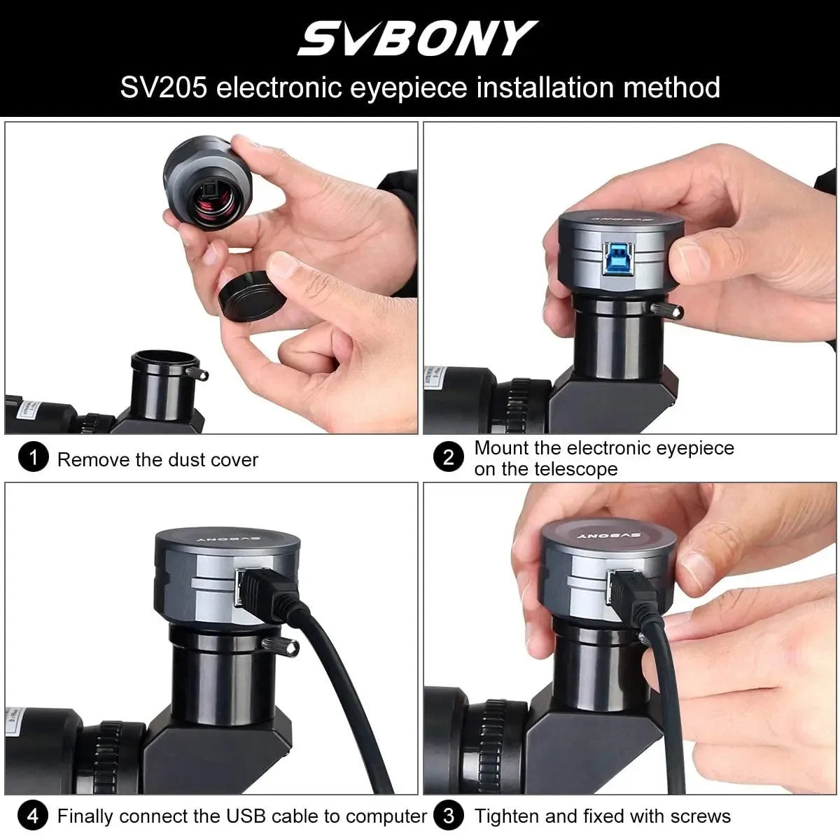 SVBONY SV205/sv105 Planetary Camera Electronic Telescope Eyepiece with 1.25'' UHC /UV-IR Elimination of Light Pollution Filter