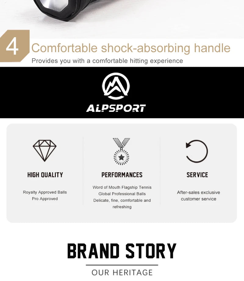 ALPSPORT JL T800 Carbon Fiber Tennis Racket 18K, Professional Training Racket with Bag & Adjustable Strap (Men & Women)