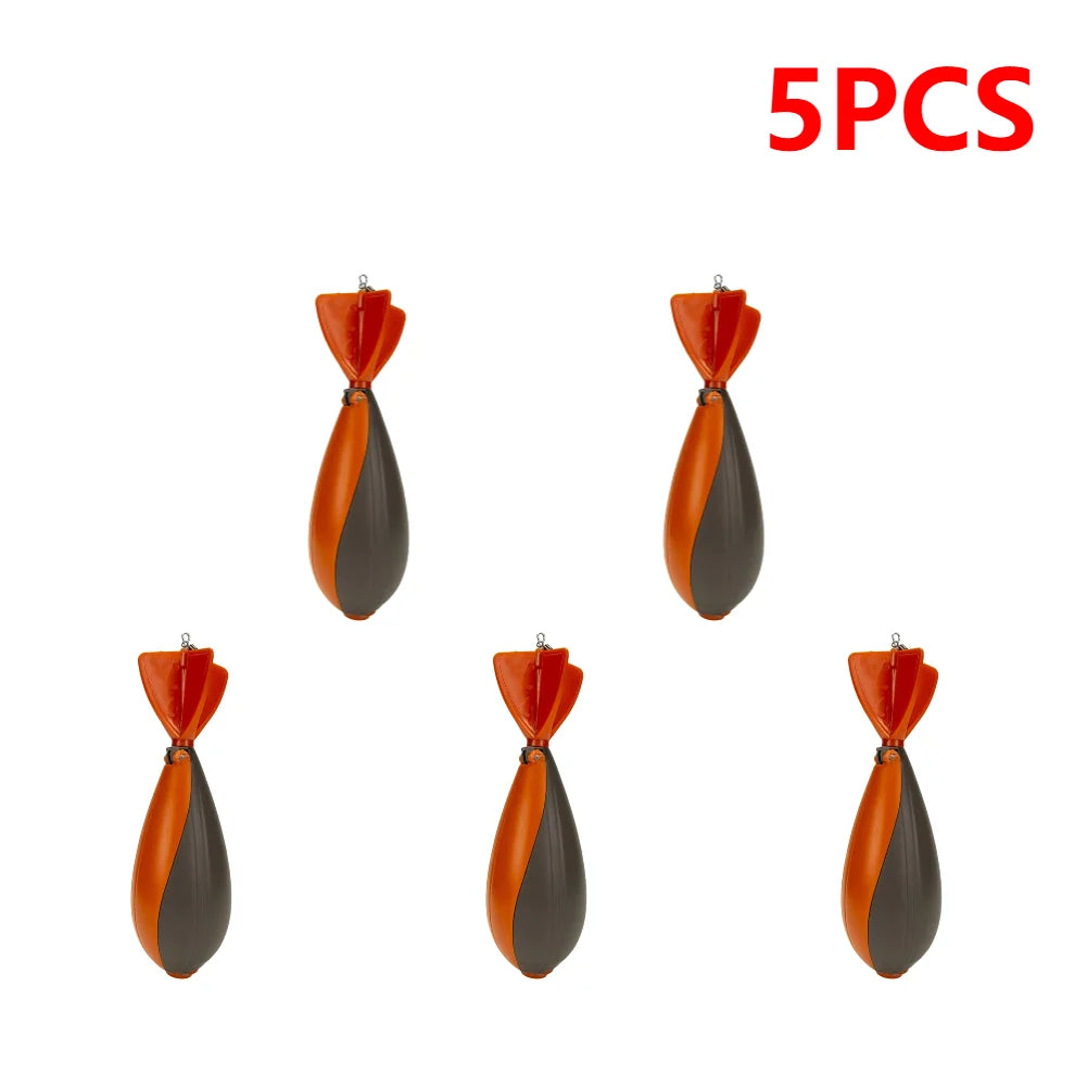 1-5pcs Carp Fishing Rocket Feeder Spod Float Lure Bait Holder Container Spomb Pellet Feeders Position Fishing Accessorie