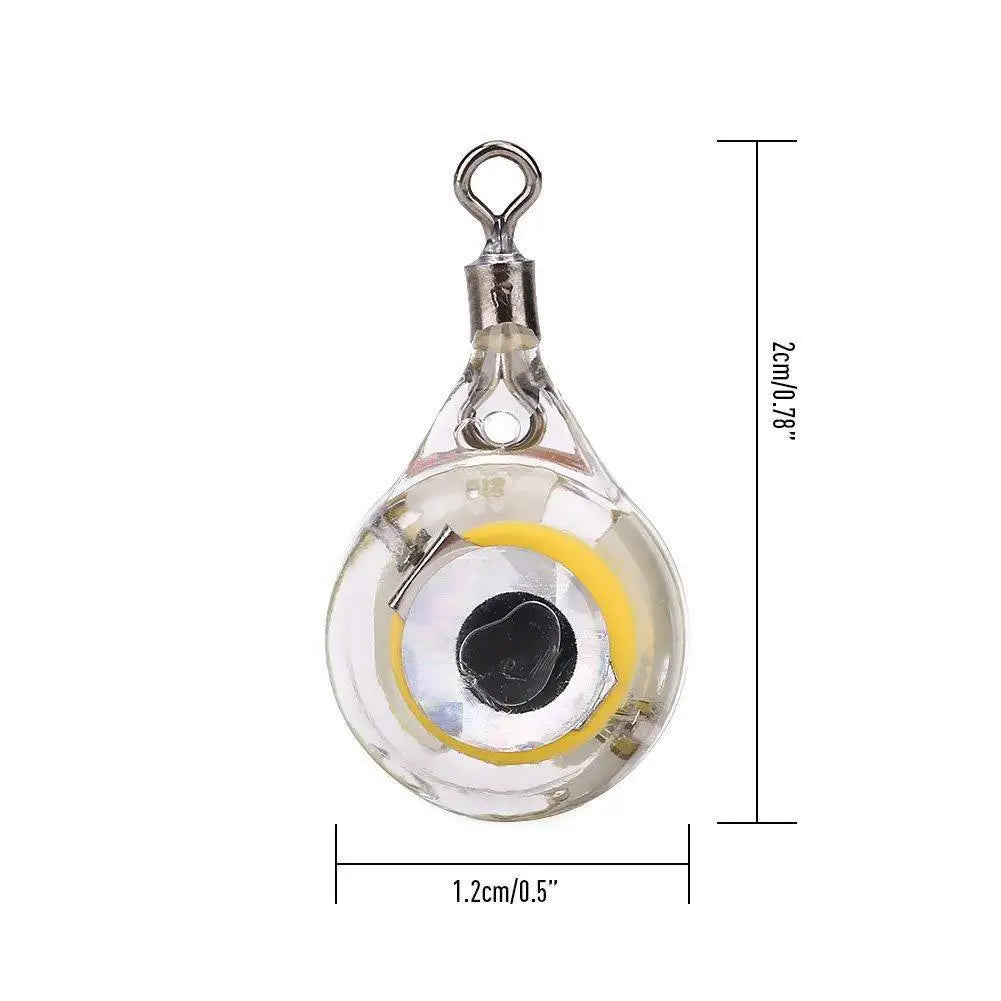 10Pcs Fishing Lure Light Mini Eye Shape Underwater Night Light Lure Battery Powered Luminous Fish Lure for Seawater Freshwater