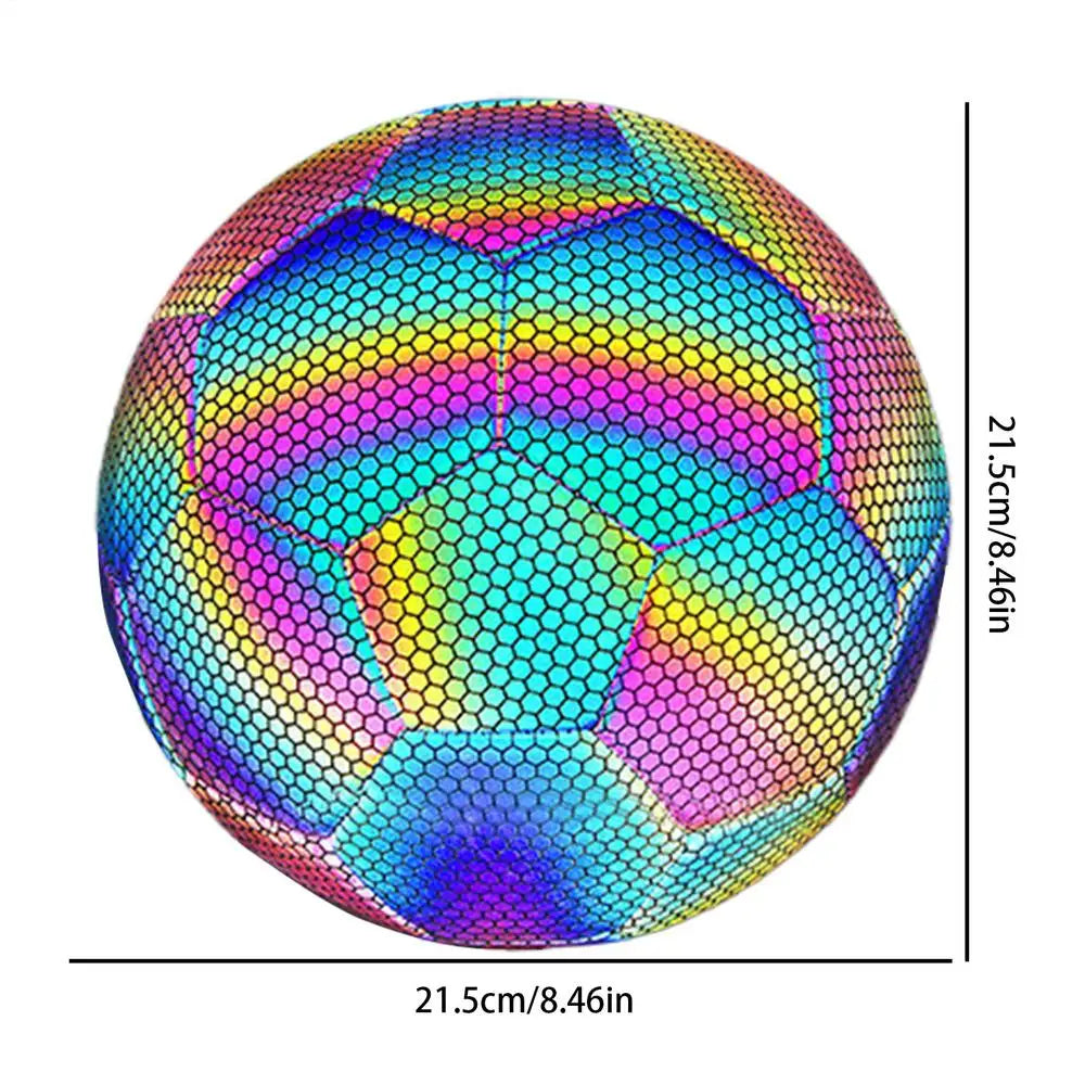 Reflective Football Luminous Soccer Ball Night Outdoor Sports Glowing Standard Soccer Size 5 For Boys, Kids Training