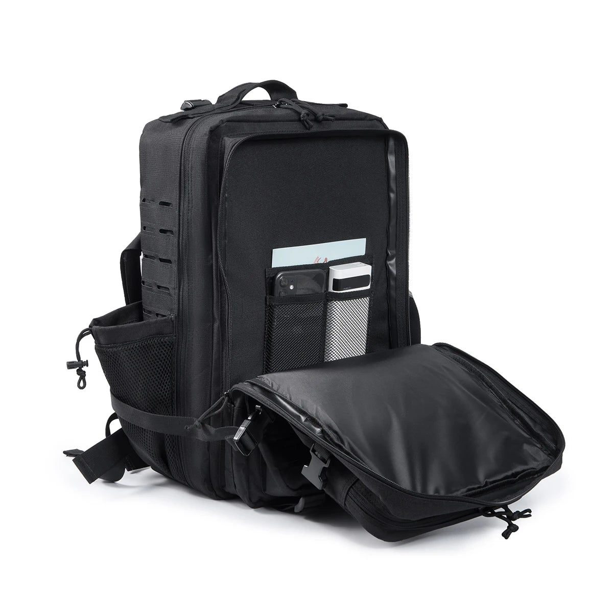 45L Men's and Women's Tactical Backpack Outdoor Camping Equipment Backpack Hiking Backpack Travel Backpack with Double Cup Holde