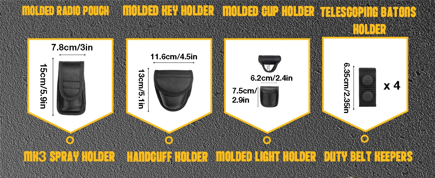 8-in-1 Tactical Duty Belt Set, 1000D Nylon, 35-45" Adjustable, Quick-Release, for Law Enforcement & Military - Gift Idea