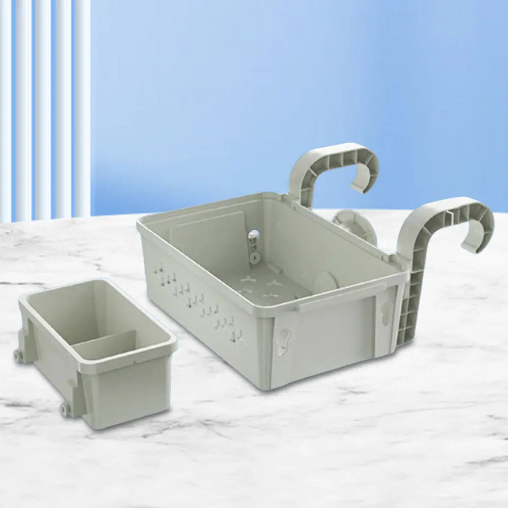 Poolside Storage Baskets with Cup Holders Fit 3-Inch Or Smaller Top Rails Pool Hanging Basket for Above Ground Pool