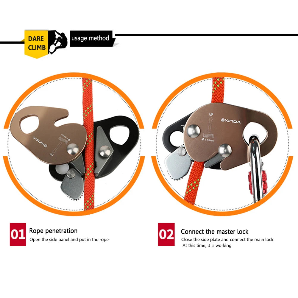 Mountain Rock Climbing Abseiling Device Aluminum Alloy 22KN Rappelling Anti Fall Protective Carabiner Climbing Accessories