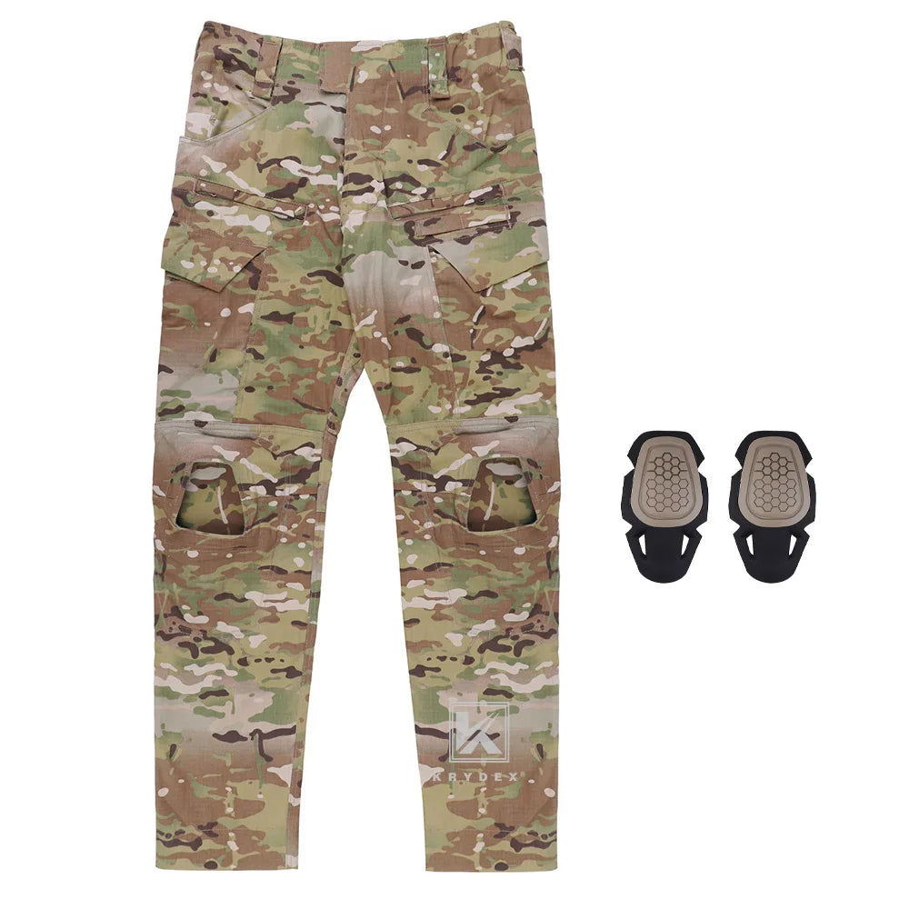 KRYDEX Tactical Combat Pants Assault Men Battlefield Combat Trousers Uniform & Knee Pads For Shooting Hunting Airsoft Gear