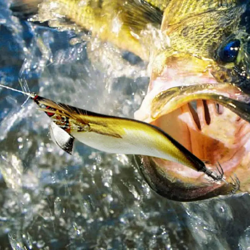 Wooden Shrimp Squid Hook Fluorescent Artificial Fishing Baits Realistic Simulation Fish Luring Tools For Sea Freshwater