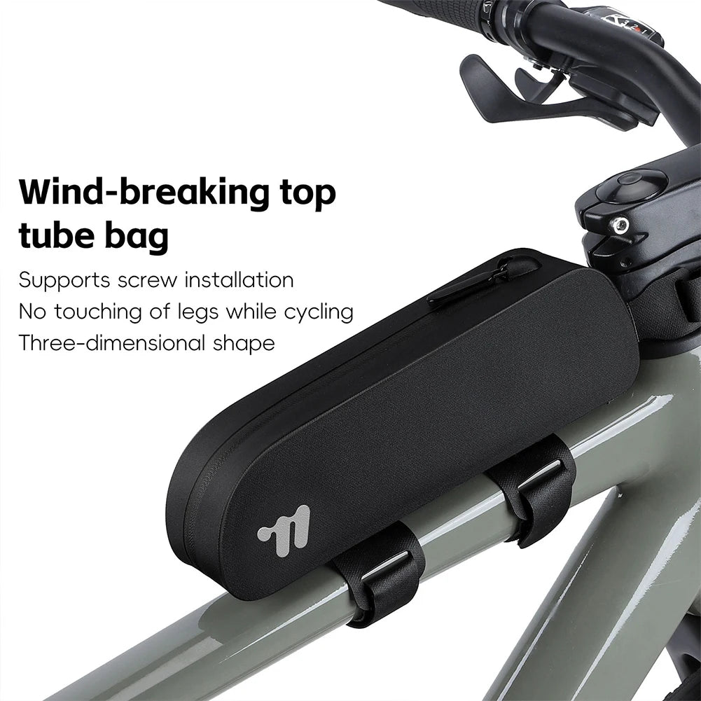 0.7L Bicycle Top Tube Bag Waterproof Cycling Tools Storage Bag TPU Cycling Front Bag for Outdoor Riding
