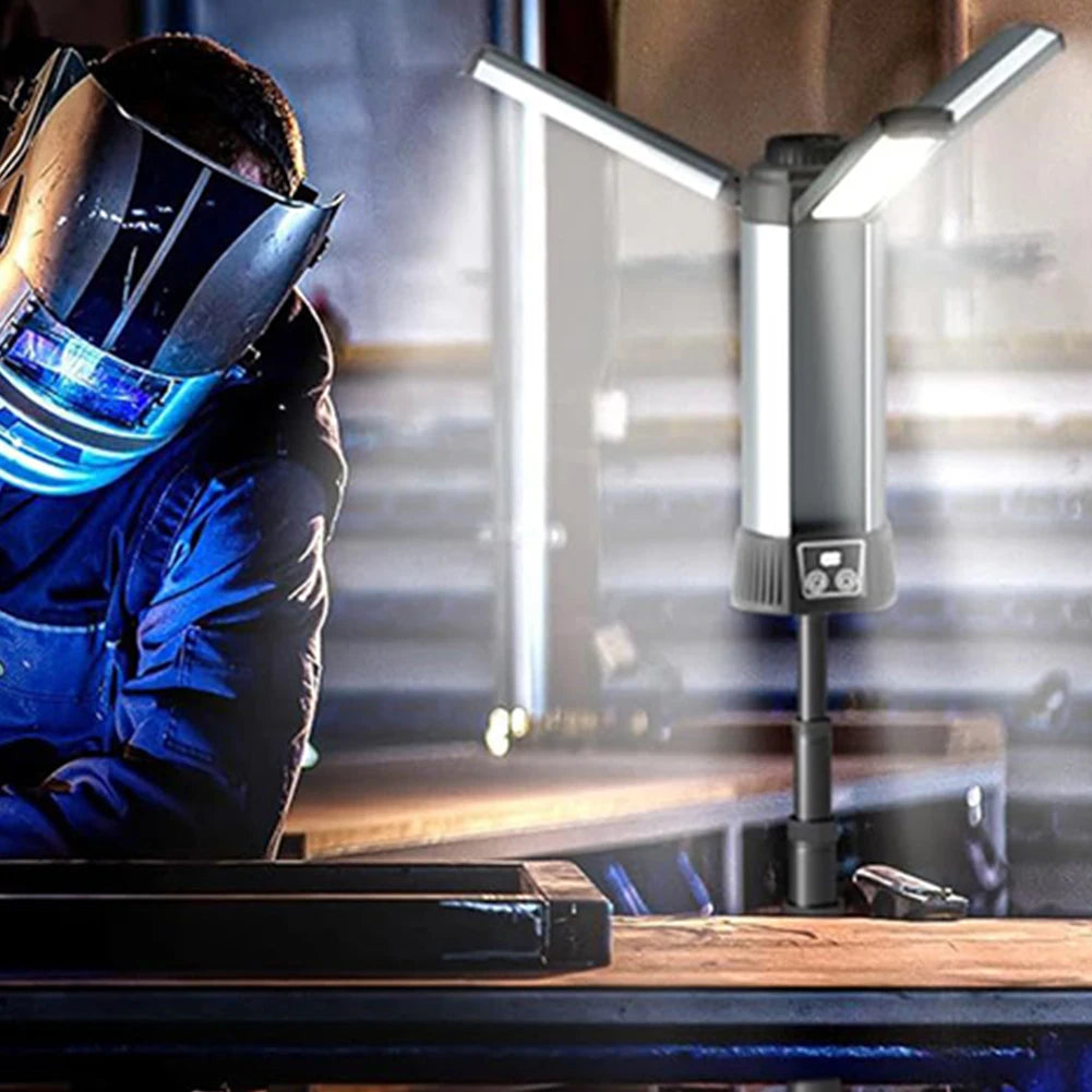 6000mAh LED Work Light with Stand Cordless Work Light with COB Dimmable Work Light Telescopic for Outdoor Camping