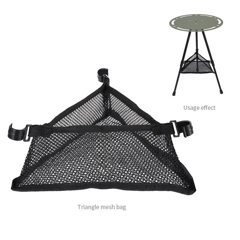 Camping Table Storage Bag Triangular Mesh Bag Portable Outdoor Folding Net Bag Picnic Storage Bag For Backpacking Fishing Trips
