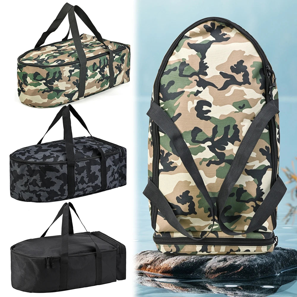 Fishing Boat Storage Bag Water Repellent Fishing Tackle Bag Double Zipper Bait Boat Storage Bag with Handle Fishing Equipment