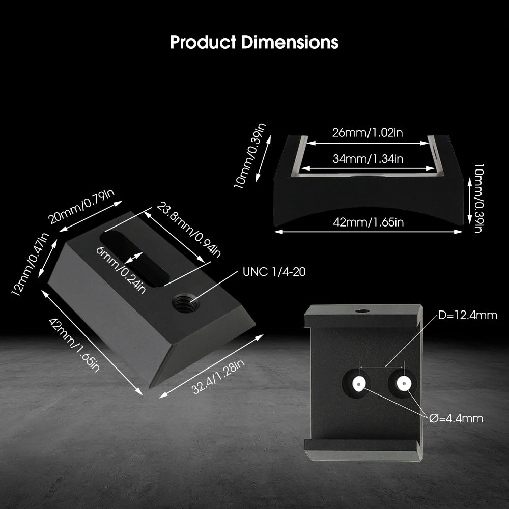 SVBONY Fully Metal Bracket Base Shoe + 42mm Dovetail UNC 1/4-20 Mounting for Optical Telescope Guiding Scope