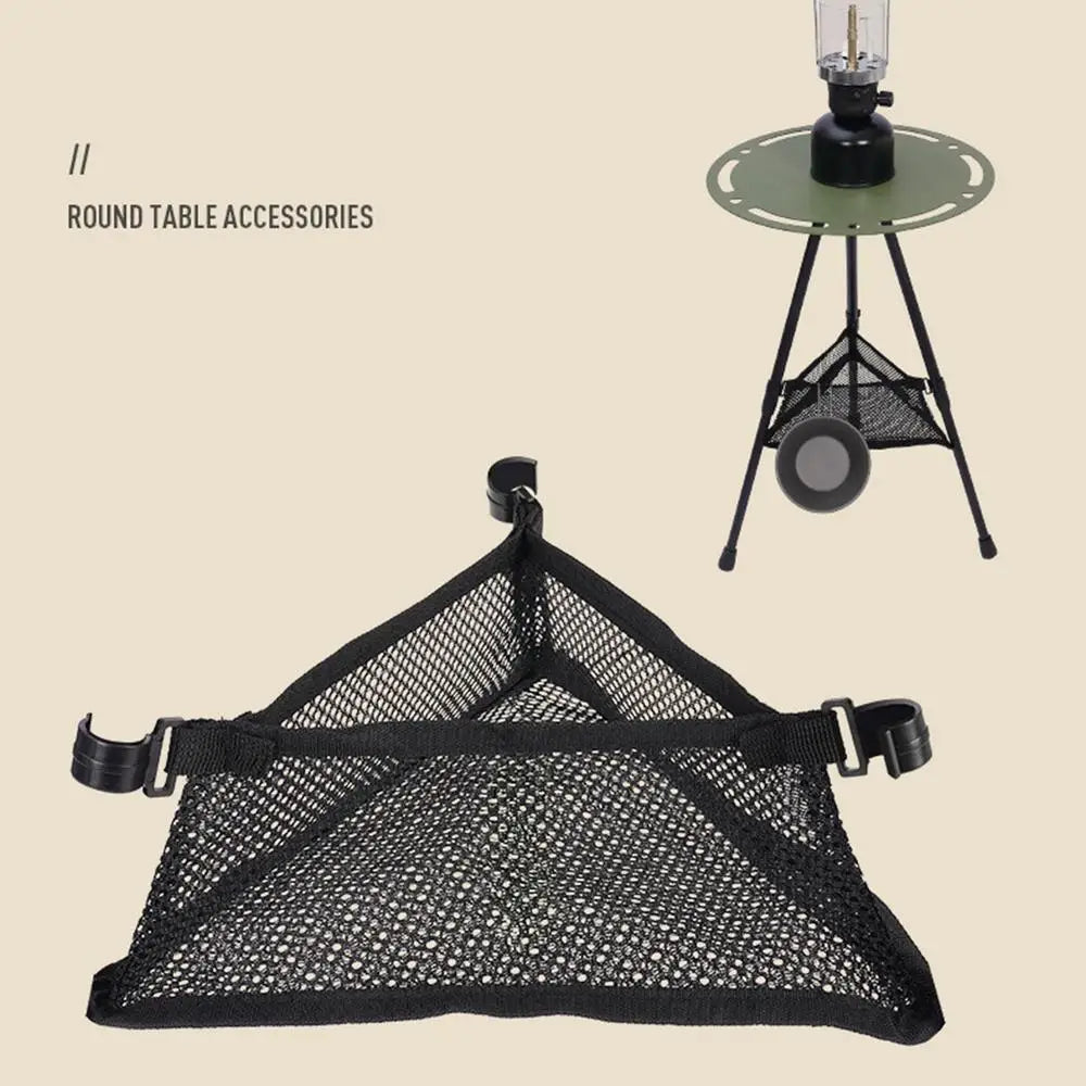 Camping Table Storage Bag Triangular Mesh Bag Portable Outdoor Folding Net Bag Picnic Storage Bag For Backpacking Fishing Trips