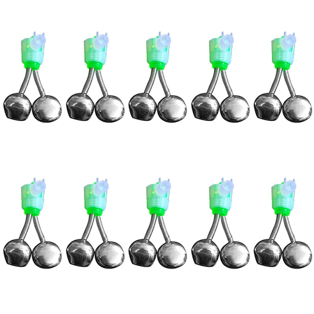 10 Pcs Fishing Bells Fishing Bite Alarms Bell Rod Clip Tip Twin Spiral Bells Fishing Rod Alarm Night Fishing Rod Bite Bait Alarm
