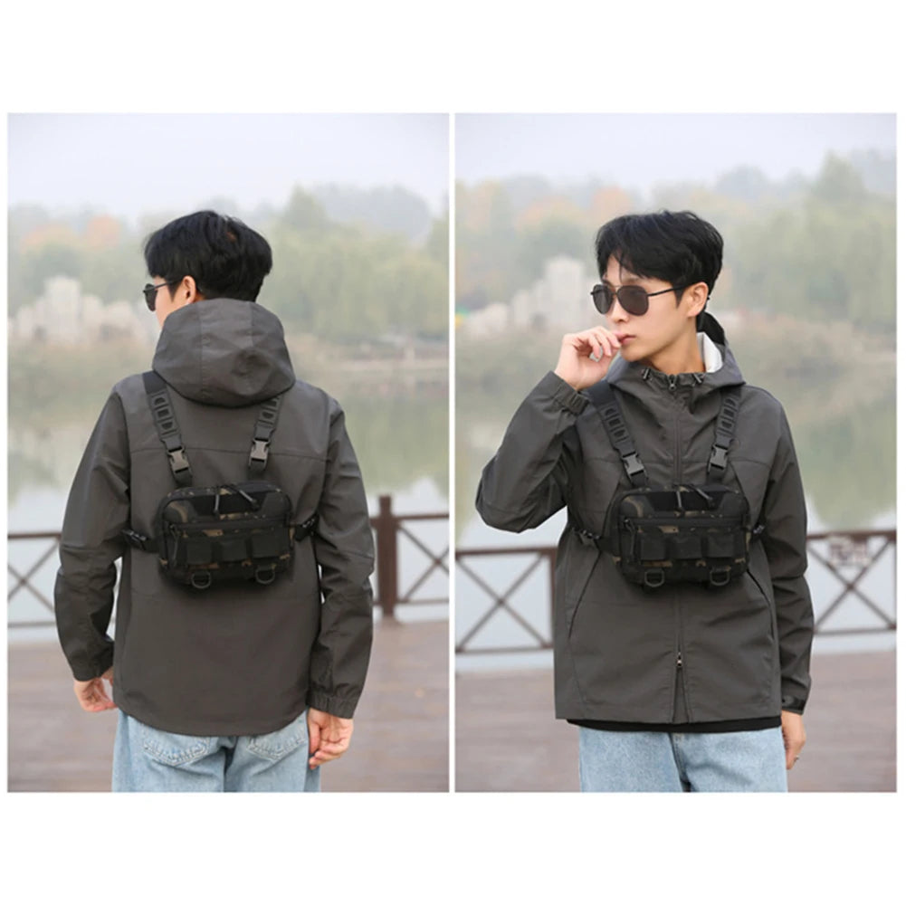 Fishing Chest Bag Men's Tactical Bags Chest Rig Packs Molle Nylon Climbing Camping Backpacks Outdoor Travel Vest anny Pack