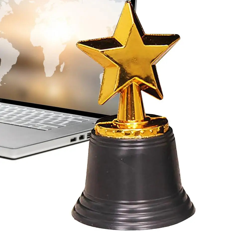Star Gold Award Trophies Recognition Award Golden Trophies Prize for Kids Party Favors Props Rewards Winning Prizes