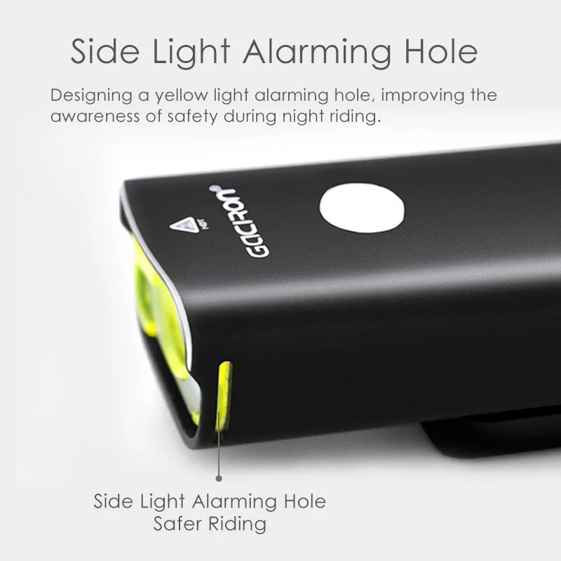 GACIRON 400-800LM Bicycle Headlight Bike Front Light with Wire Remote Switch IPX6 Waterproof Chargeable Pro Contest Flashlight