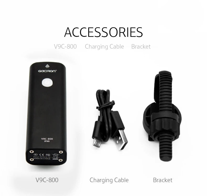 GACIRON 400-800LM Bicycle Headlight Bike Front Light with Wire Remote Switch IPX6 Waterproof Chargeable Pro Contest Flashlight