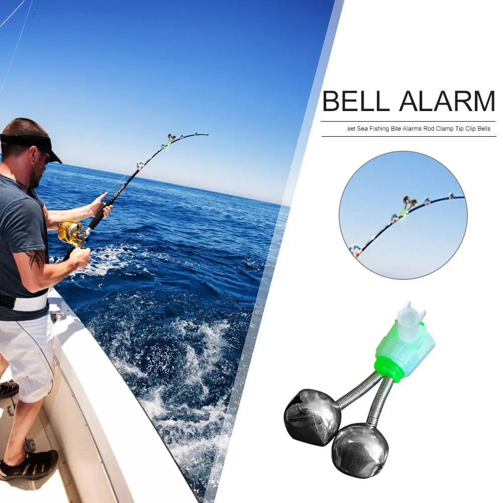 10 Pcs Fishing Bells Fishing Bite Alarms Bell Rod Clip Tip Twin Spiral Bells Fishing Rod Alarm Night Fishing Rod Bite Bait Alarm