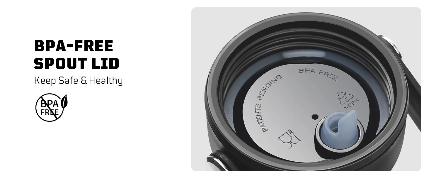 ONETIGRIS 32oz Insulated Water Bottle with Straw, 3 Lids, Sleeve, Leakproof Stainless Steel Thermos for Travel, Hiking, Gym