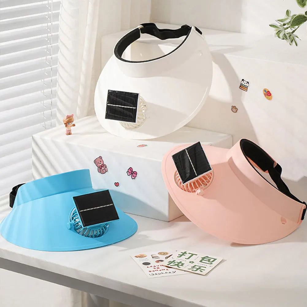 Sun Visor Hat with Fan Three Temp Settings Summer Sun Hats Breathable Cooling Fan Hat for Sun Protection and Outdoor