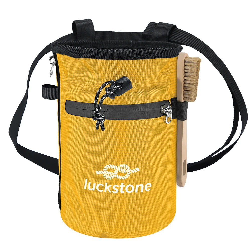 Waterproof Chalk Bag Bucket With Chalk Brush Climbing Pockets Bouldering Brush Rock Climbing Brush Chalk Climbing Accessories