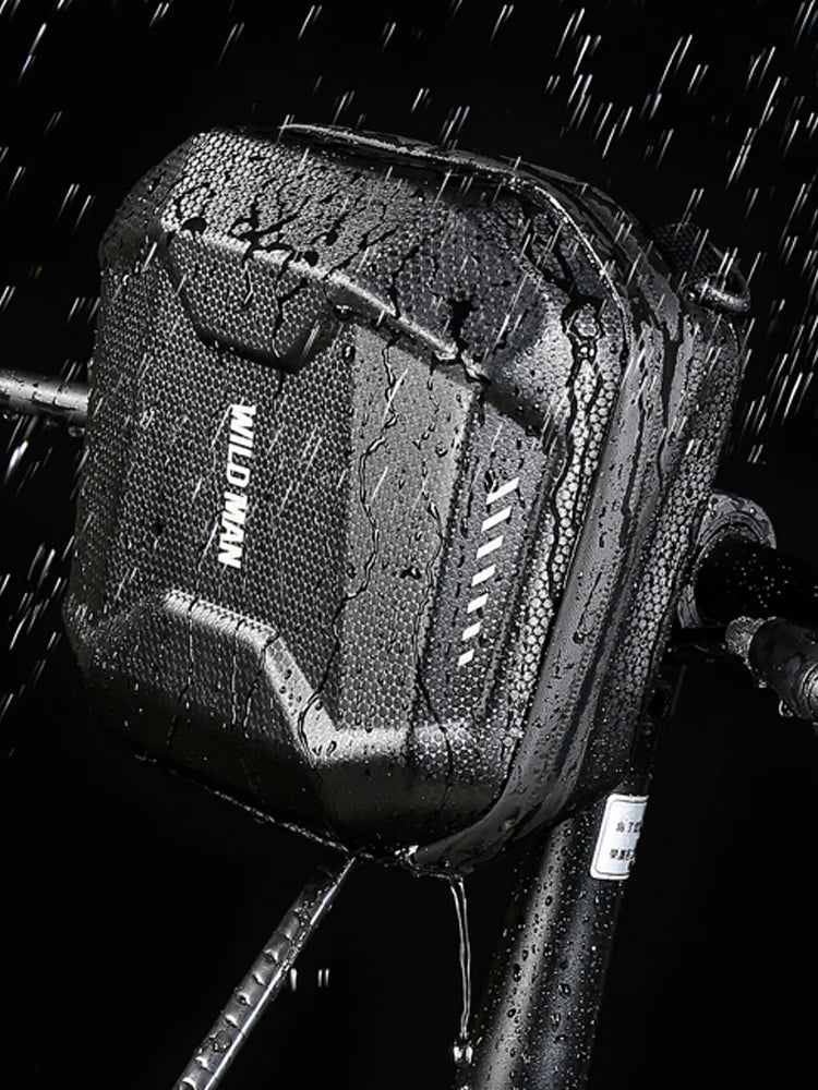 WILD MAN Front Tube Cycling Bag Multifunctional Bike Hard Shell Phone Case Large Capacity Reflective Pattern Bicycle Assessoires