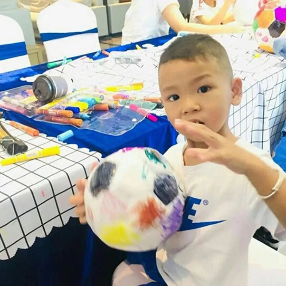 Size 3/4/5 DIY Graffiti Football Signing Kids DIY Coloring Painted Soccer Ball Autograph White Football For Kids Adults