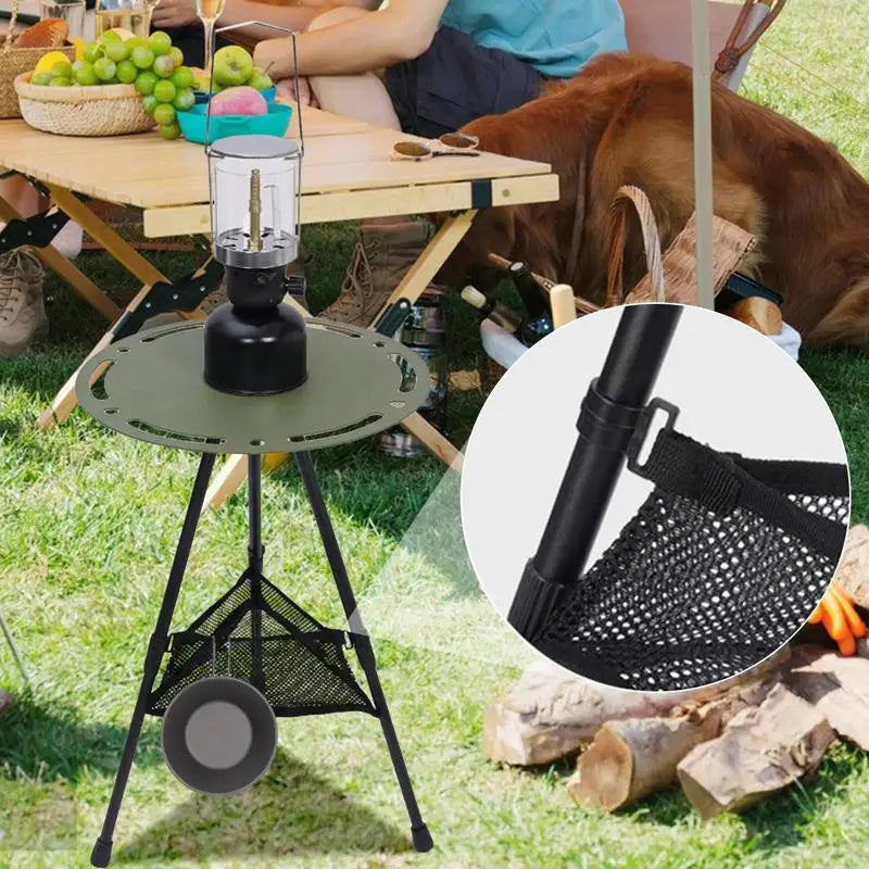Camping Table Storage Bag Triangular Mesh Bag Portable Outdoor Folding Net Bag Picnic Storage Bag For Backpacking Fishing Trips