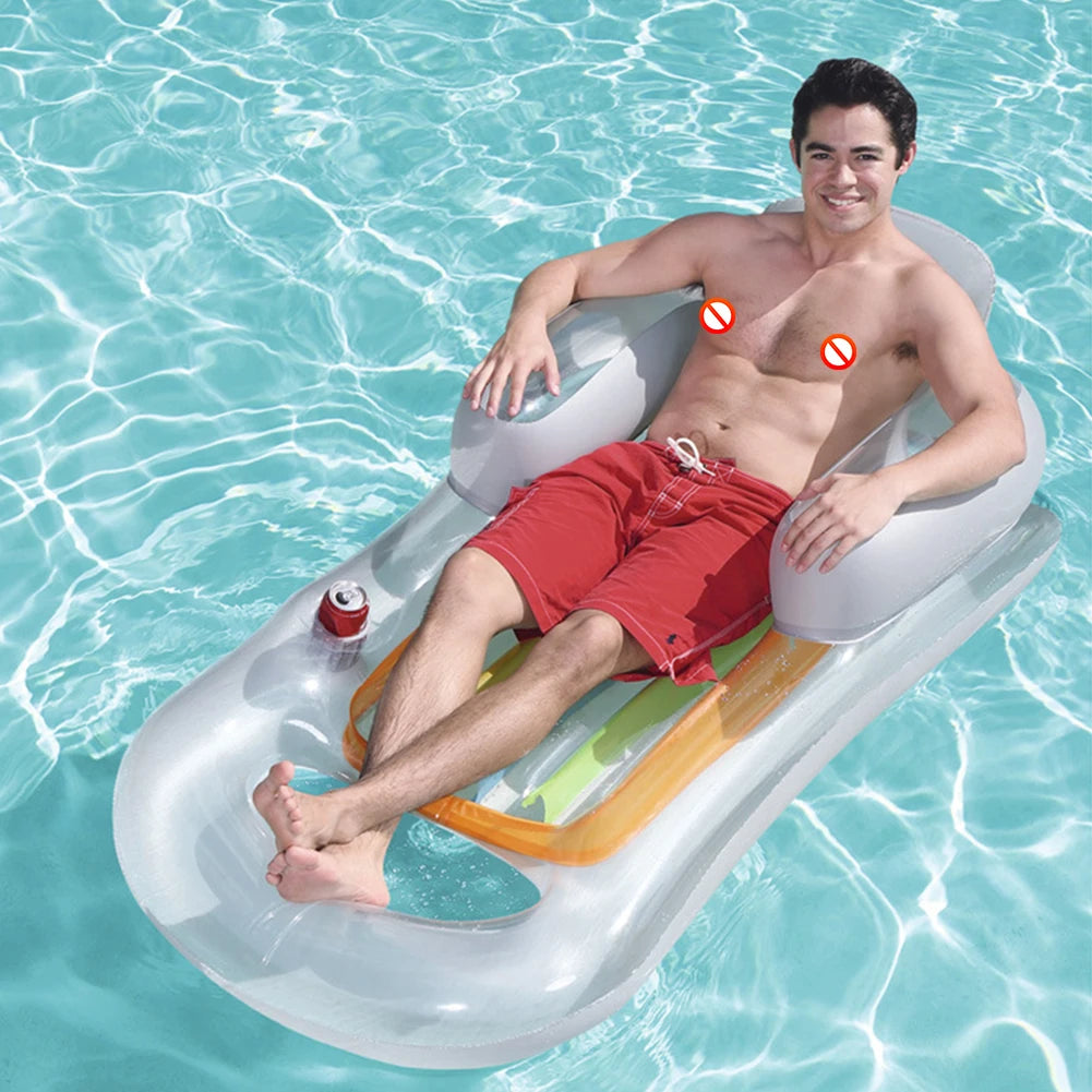 Inflatable Water Sports Floating Seat Multifunctional Summer Swim Float Seat Portable Foldable Durable Swimming Pool Accessory