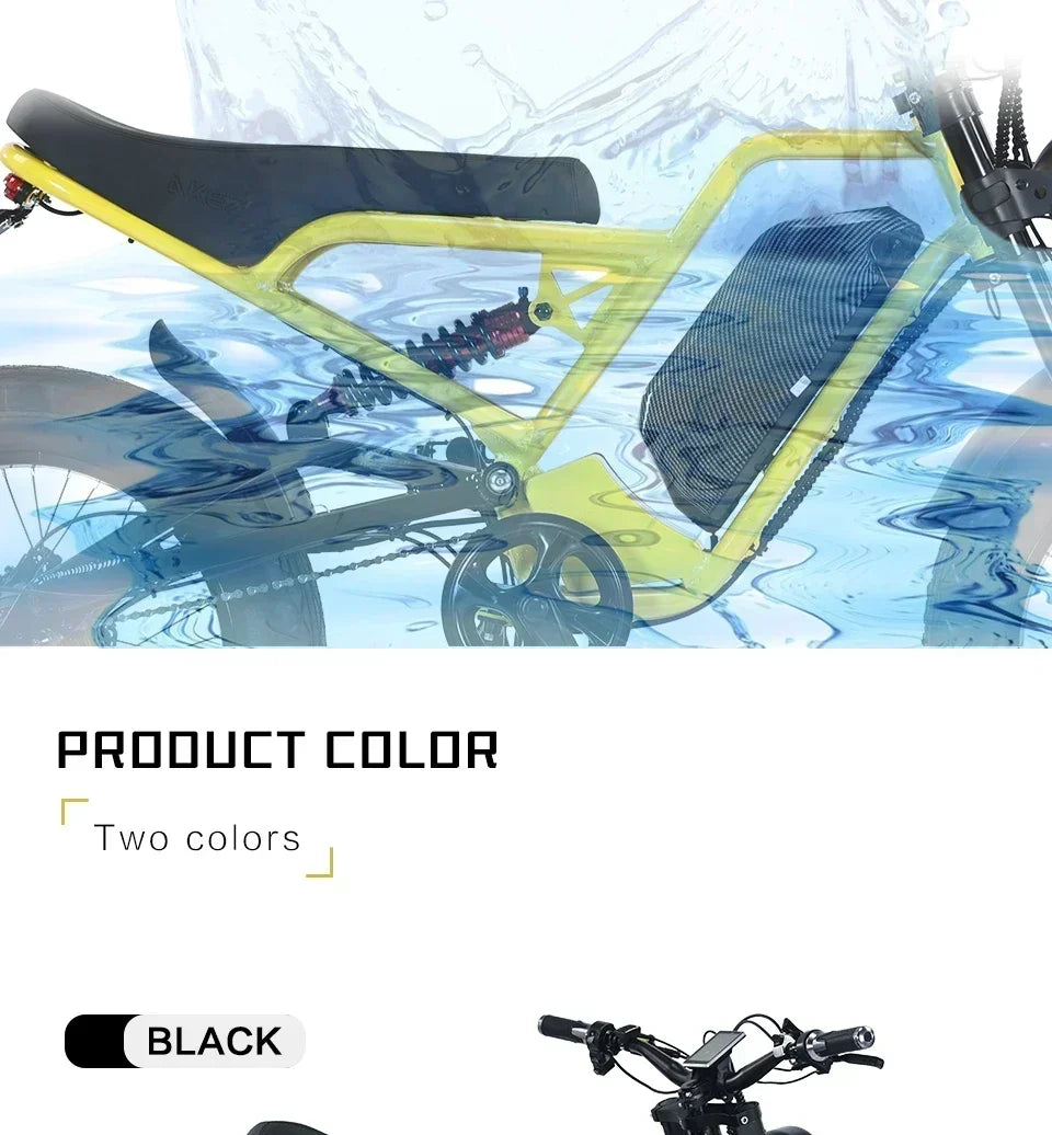 Ebike 2025AKEZ 1500W 48V 18AH Electric Bicycle Full Suspension Removable Battery Fat Tire Hydraulic Brake Adult Electric Bicycle