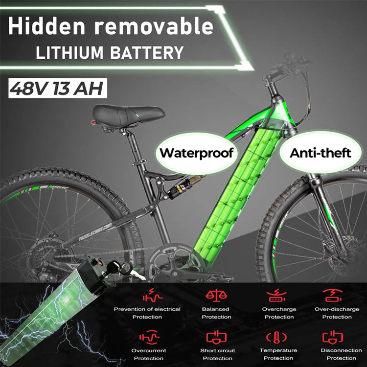 HedaTX GS9 adult E-bike 500W  ebike 48V 16Ah battery city ebike,29 inch tires Commuting electric bicycle