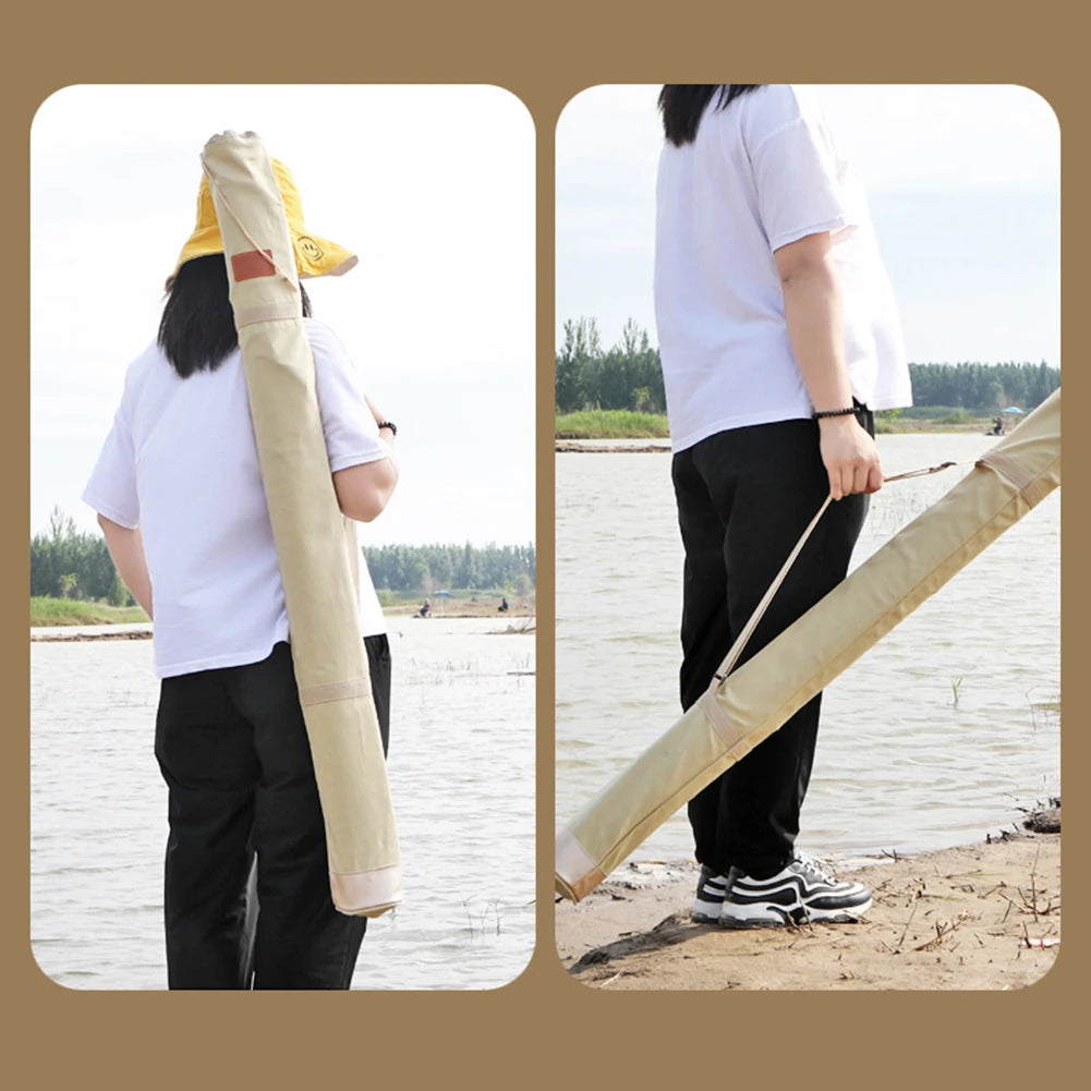 Folding Portable Fishing Gear Storage Bag Large Capacity Fishing Umbrella Bag Thickening Canvas Rod Bag Fishing Gear Accessories