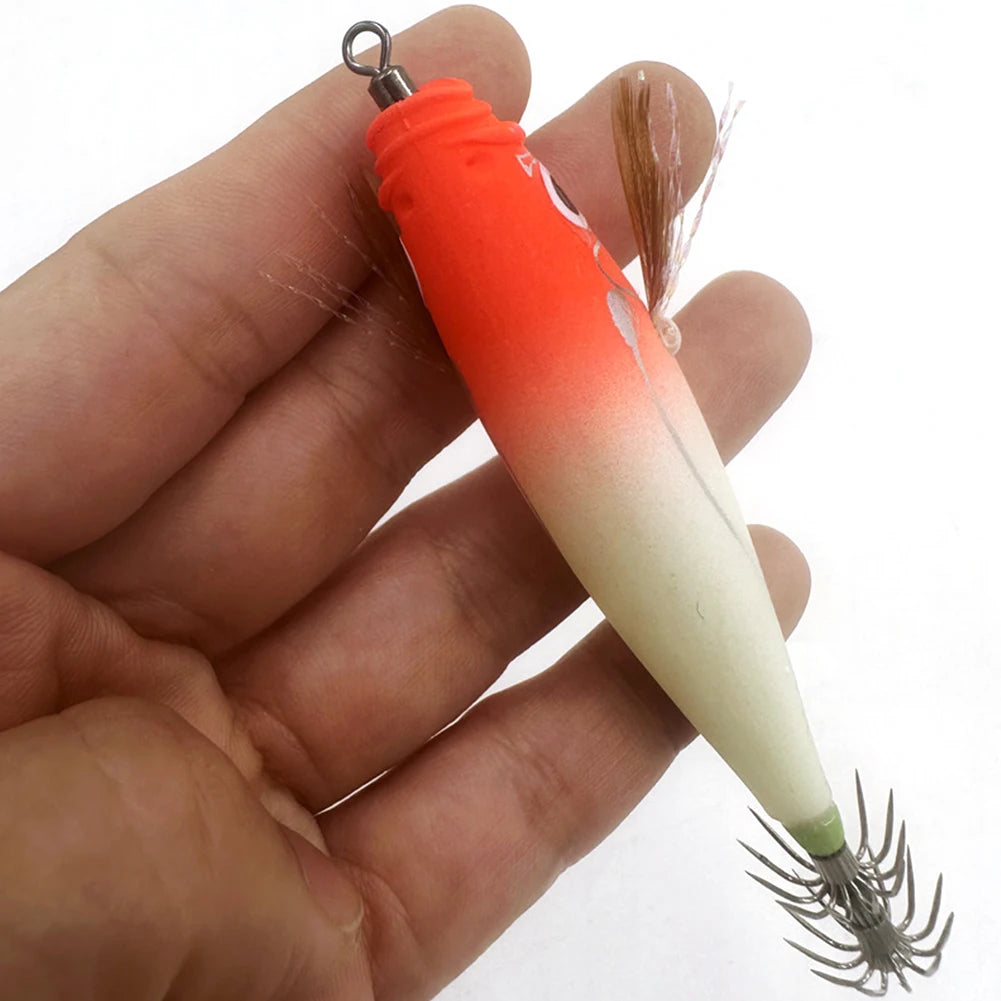 1-3Pcs 110mm 10.5g Fluorescent Fishing Lure Built-In Bead Luminous Jigging Bait Glow In Dark Artificial Squid Hook Jigs Tackle