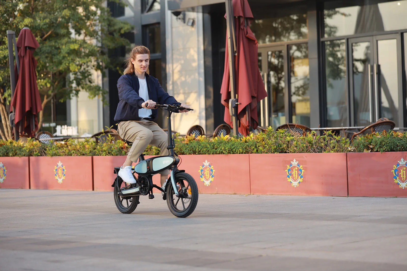 DYU C2 Adult Electric Bicycle, 250W city ebike, 48V 7.5AH E-bike, 16  Tire Foldable Electric Bike